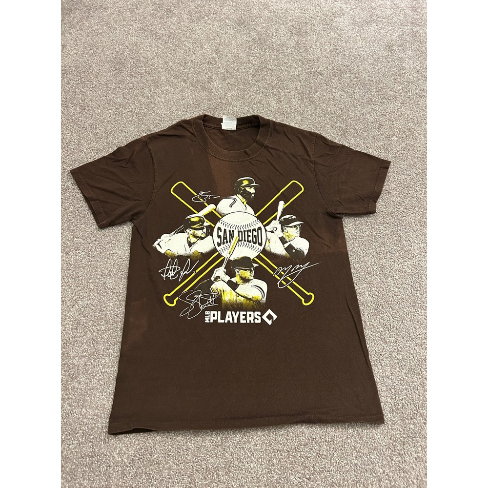 Port & Company T-Shirt Youth Large Brown Excellent MLB San Diego Players Graphic